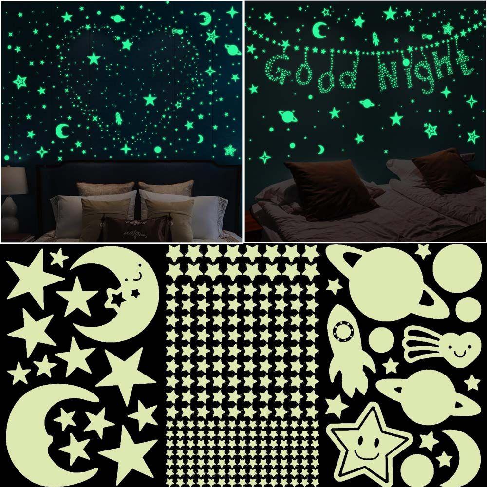 Glow In Dark Home Decoration Stars Dots 3D Luminous Decal Fluorescent Bubble Sticker Wall Art