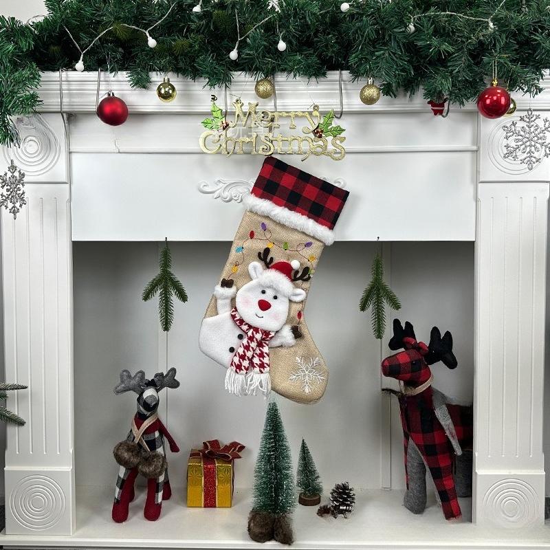 Christmas Socks Gift Bag Christmas Tree Ornaments Snowman Christmas Tree Pendant