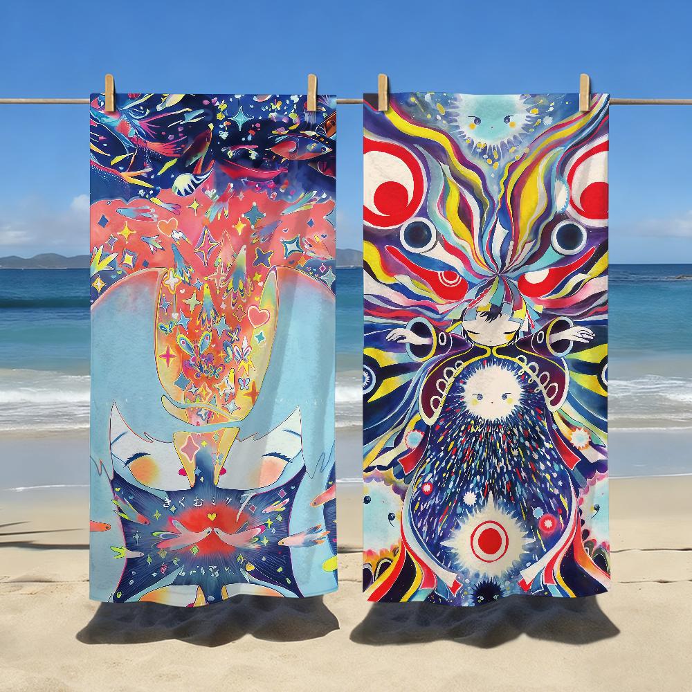Singer K-Kikuo Towel Sports Quick Dry Travel Camping Gear Sandproof Soft Light Large Beach Towel