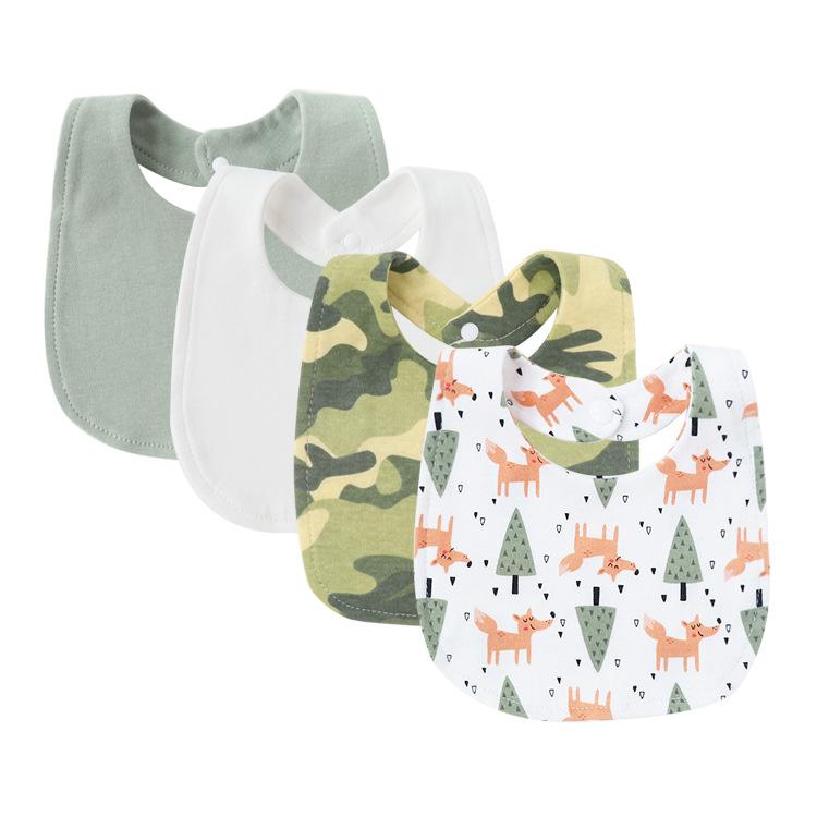 Newborn Baby Bibs Pure Cotton Double Layer Drool Bibs High Absorbency Burp Cloths For Infants Toddlers Soft Skin Friendly