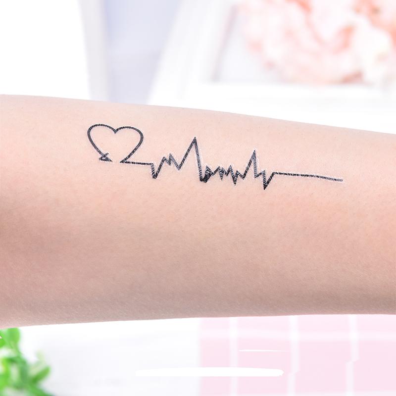 Heart Tattoos Temporary Ecg Tattoo Products Waterproof Disposable Tattoo Sticker