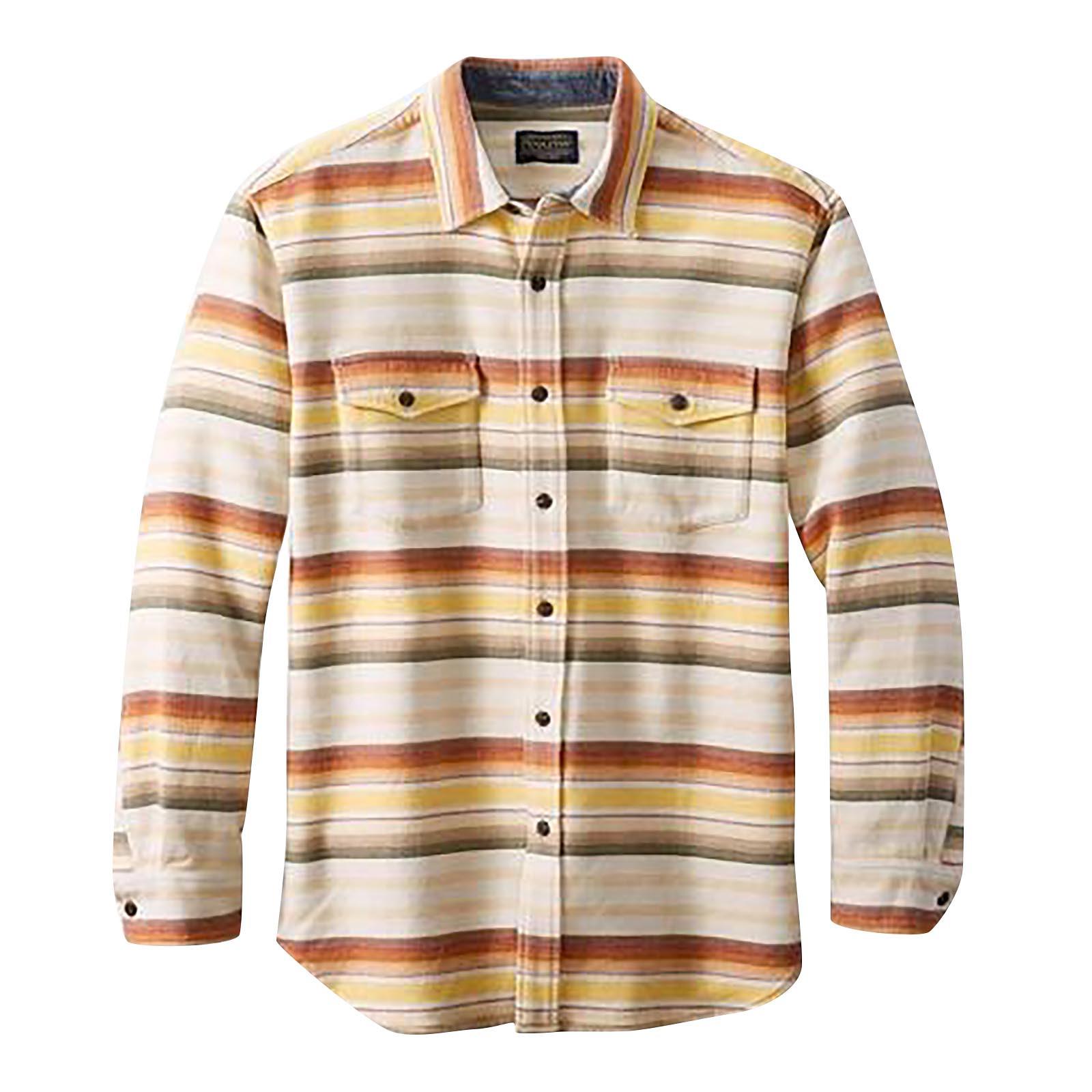 

Мужская повседневная модная клетчатая печать, свободная рубашка с лацканами и длинными рукавами, топы, блузка L жёлтый