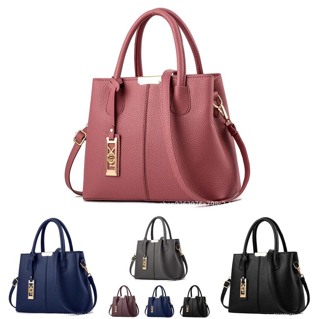 Stylish Large Capacity Mom Handbag For Middle-aged Women In Elegant Purple Color