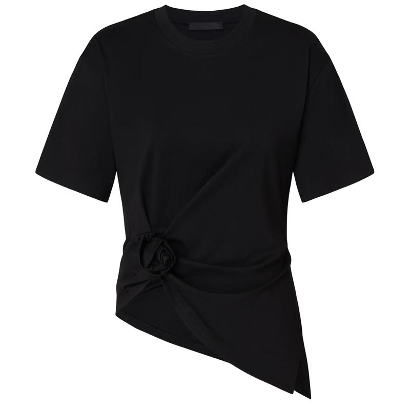 MO&Co. 5A Anti-Bacterial Rose Floral Slim-Fit Short Sleeve T-Shirt S