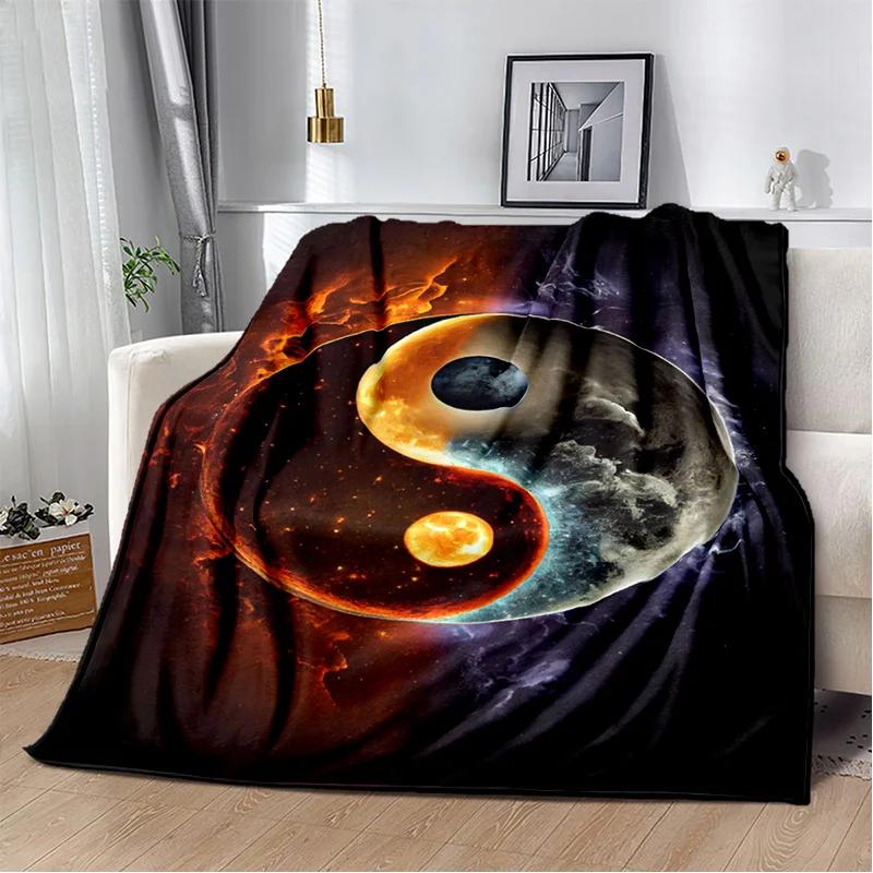3D Naturalize Yin and Yang Chinese Tai Chi Blanket,Soft Throw Blanket for Home Bedroom Bed Sofa Travel Office Cover Blanket Kids