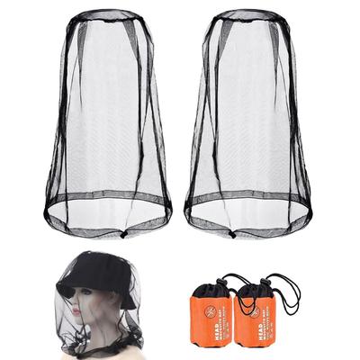 LIMUNJIZ Insect Repellent Net Head Cover, Set of 2 (Black)