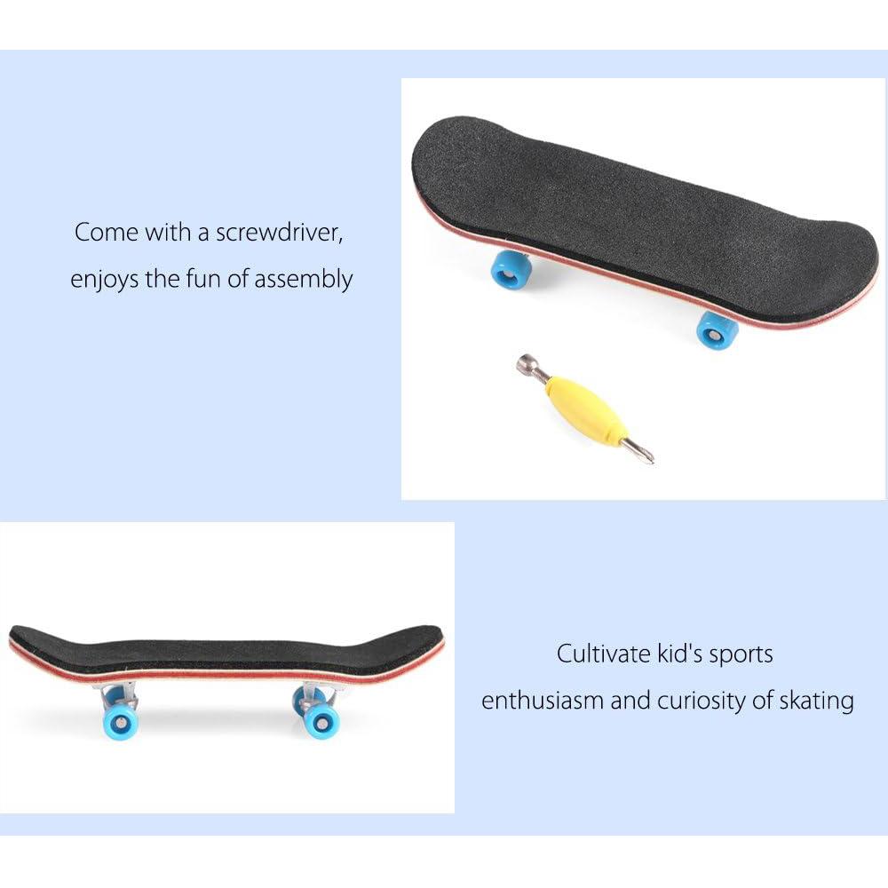 Children's Wooden Finger Skateboard Toy With Professional Stents Novelty Fingerboard Set Ideal Birthday Gift