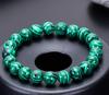 Natural Malachite Beaded Bracelet Elastic Stretch Round Stone Beads Handmade Jewelry Accessory for Men Women Gift