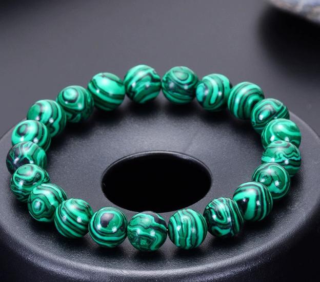 

Cross-border e-commerce, Europe and America, best-selling natural stone beaded bracelet, malachite. One Size