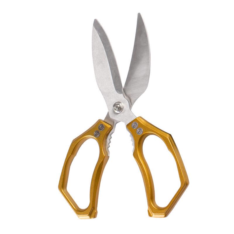Multifunctional Kitchen Scissors: Aluminum Handle, Ideal for Poultry, Bones, and Fish