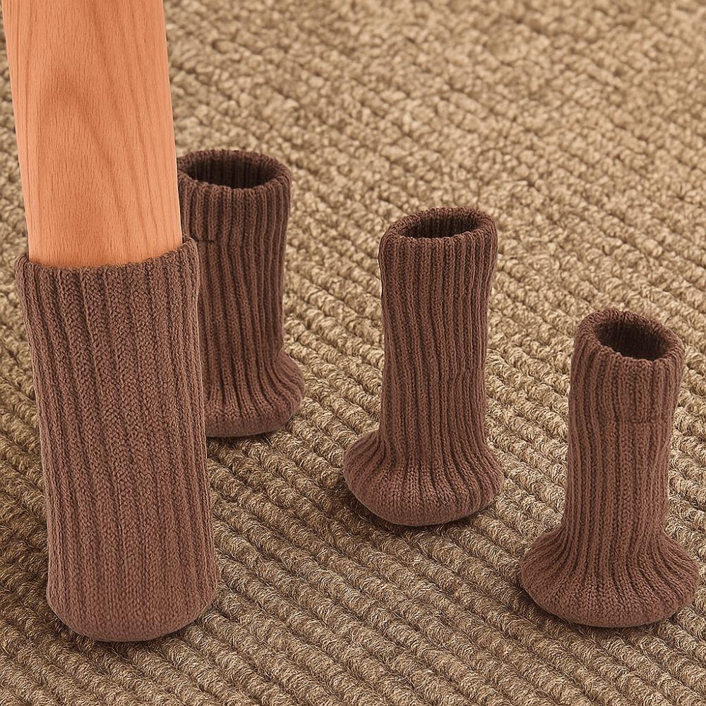 24Pcs Anti-Slip Knitted Furniture Legs Sock Silent Floor Protector Chair Feet Cap  Building