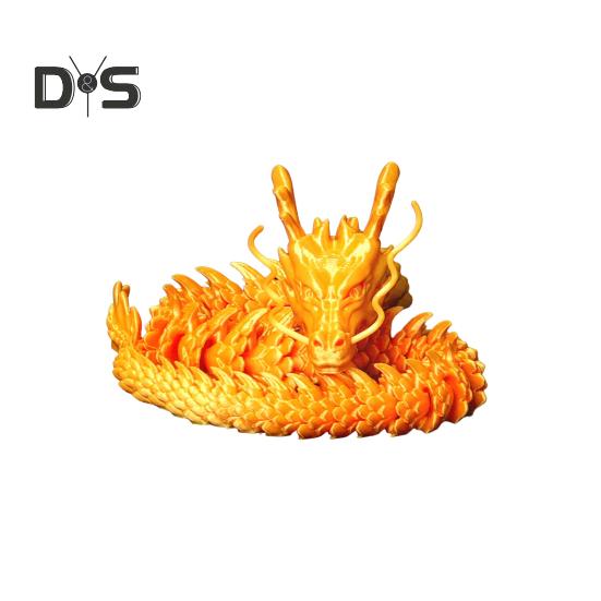 

3D-печатная шарнирная фигурка дракона с подвижными суставами, китайская фигурка Лунга, игрушка, украшение, украшение для детей и взрослых, коллекция подарков 30cm золотистый