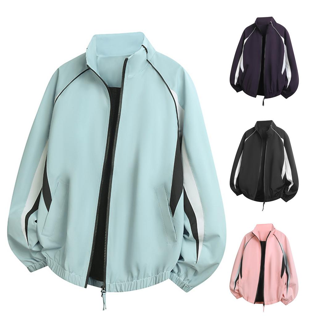 Stitching Sports Stand Collar Jacket Outdoor Cold Windproof Men's Jacket Casual All Fashion Zipper Jacket