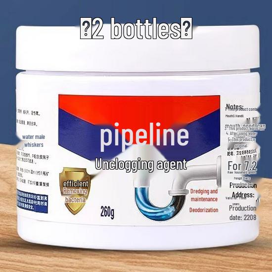 Pipe Dredger 0.01: High-Speed Bubble Powder for Dissolving Kitchen Grease and Clearing Sewers (2 Cans)