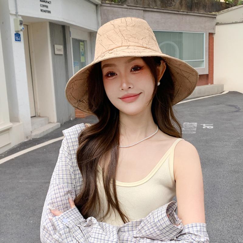 Hat female summer bow big brim bucket hat outdoor travel sun protection beach hat summer sun hat