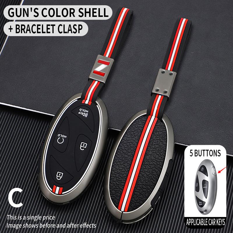 5 7 Buttons Zinc Alloy + Silicone Car Key Case Cover For Hyundai Kona Ev Grandeur GN7 IONIQ 6 2025 2025 Remote Key Protect Shell