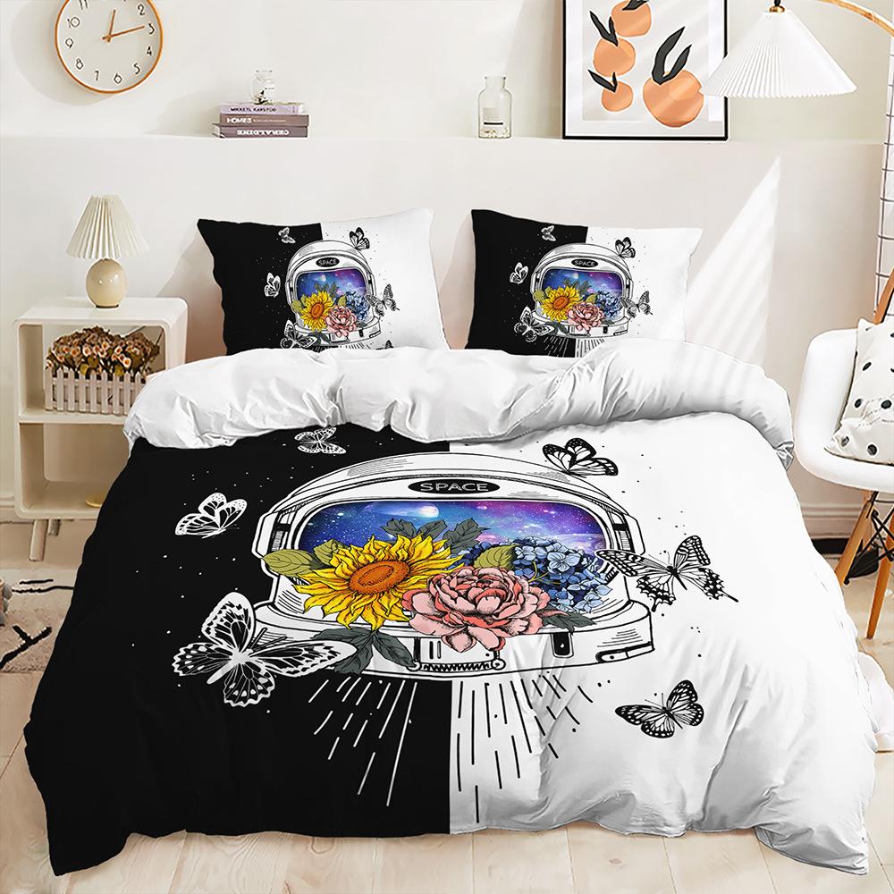 3D Planet Bedding Set for Boys' Room Duvet Cover Pillow Case 2/3 Pieces for Space Fans Room Soft Home Textile Children's Room Home Decoration
