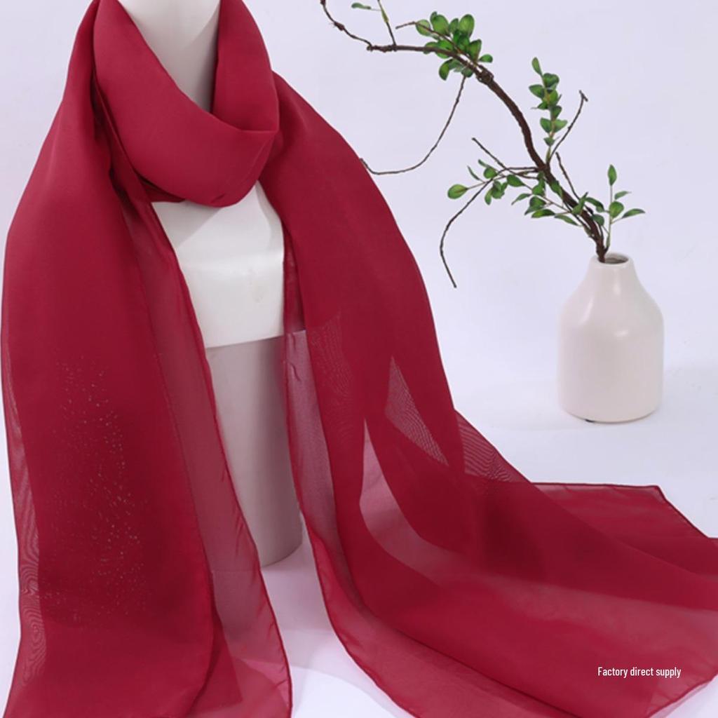 Scarlet Silk Square Dance Shawl - Women's Versatile Spring Scarf