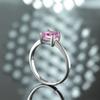 Tancise Schmuck Schliffring 925 Silber Eingelegter Quadratischer 6 * 6 Diamant Rosa Ring