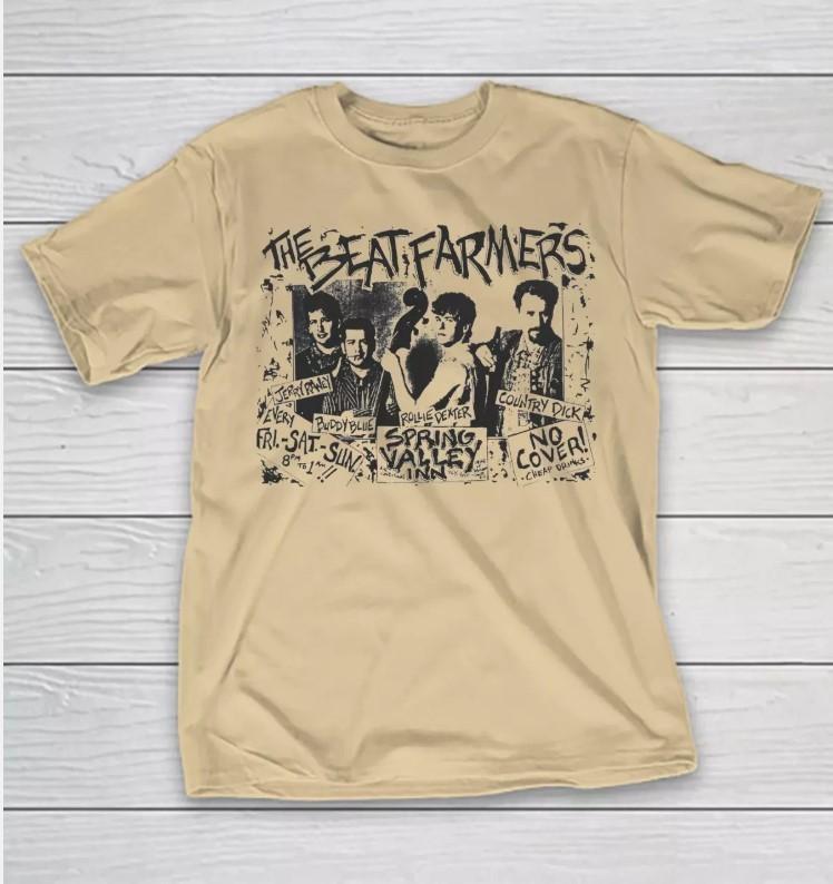 

THE BEAT FARMERS Poster Tour Sand Color T Shirt Full Size Unisex T-Shirt XL