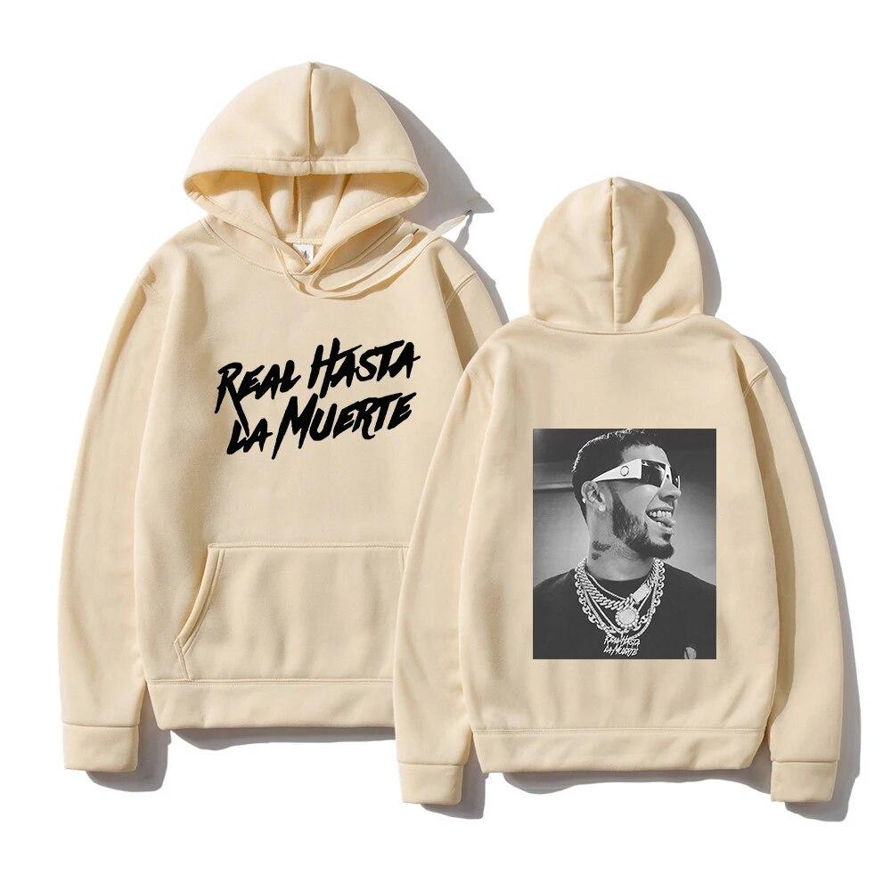 Anuel AA Printed Hoodies Unisex Sweatshirt Coat Real Hasta La Muerte Casual Tracksuit Unisex Women Pullover Hoodie Y2k Clothing