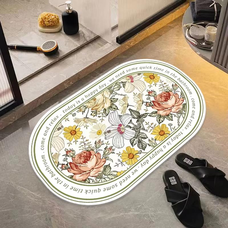 Silica Mud Plant Simple Style Soft Waterproof Floor Mat, Suitable For Kitchen Floors, Bathroom Mats And Carpets.