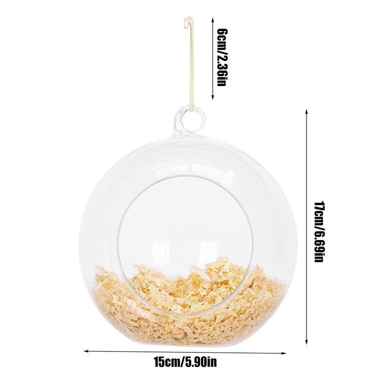 Finch Nests For Cages Bite-resistant Love Bird Nest Clear Bite-Resistant Round Egg-Laying Hangable Bed With Wood Chips For