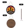 Halloween Wooden Hanging Plaque Round Wall Sign Scarecrow Print Holiday Party Celebration Indoor Outdoor Decoration
