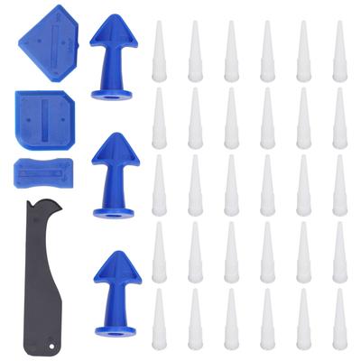 Caulking Tool Kit Sealant Finishing Silicone Nozzles Scraper Plates Set for Kitchen Bathroom Floor