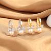 Bow Zircon Ear Buckle Tide High-End Temperament Bead Earrings Tide Design Stud Earrings