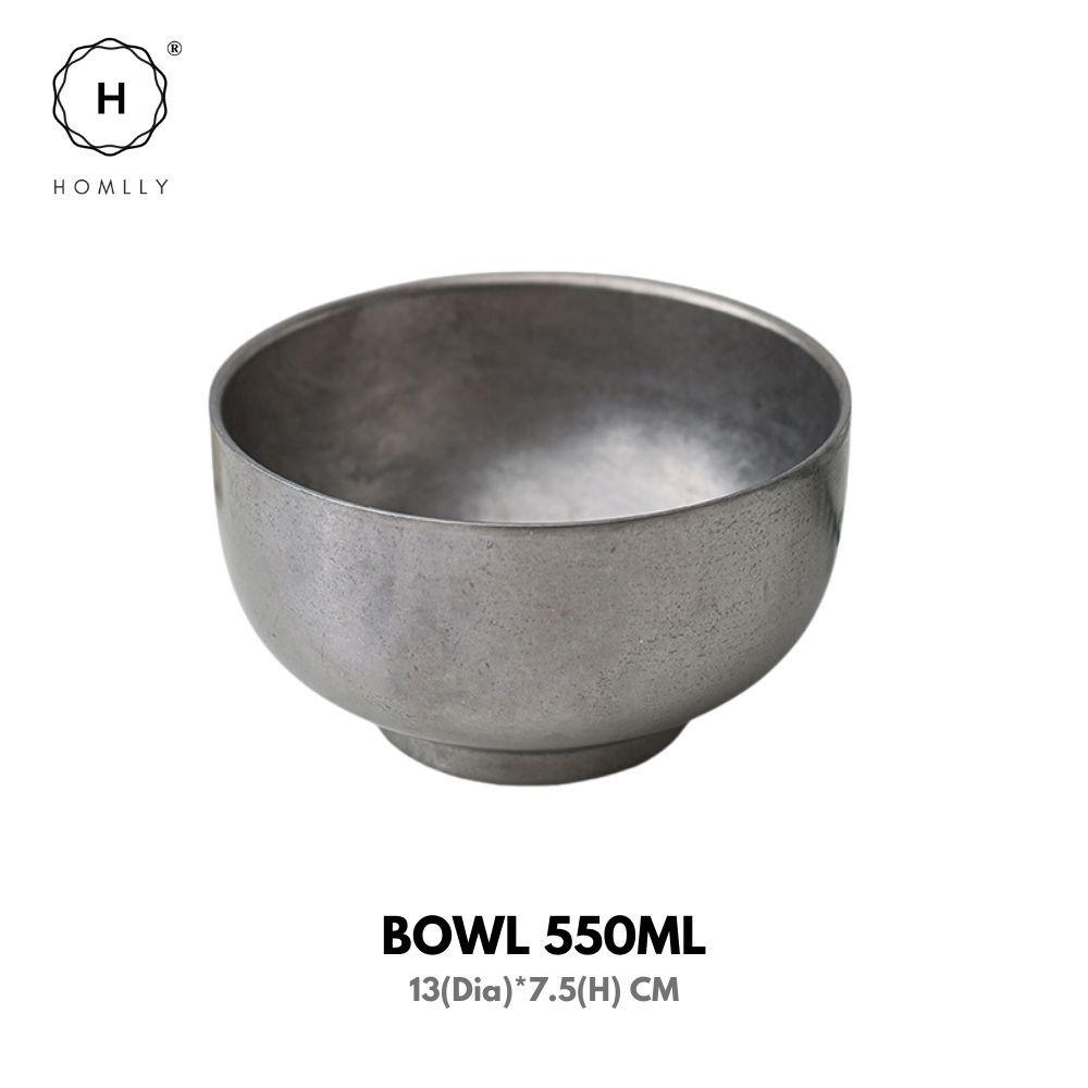 Homlly Tonii Flake Texture 304 Stainless Steel Dinner Salad Soup Bowl (X3PCS)