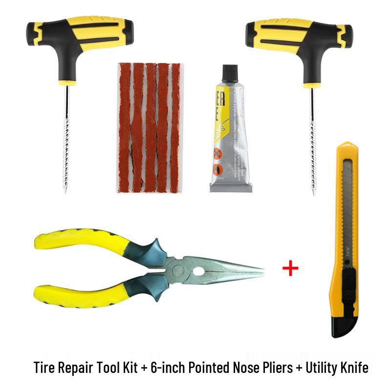 Rapid Repair Kit: Car & Motorcycle Tire Vacuum Glue and Emergency Tool Set