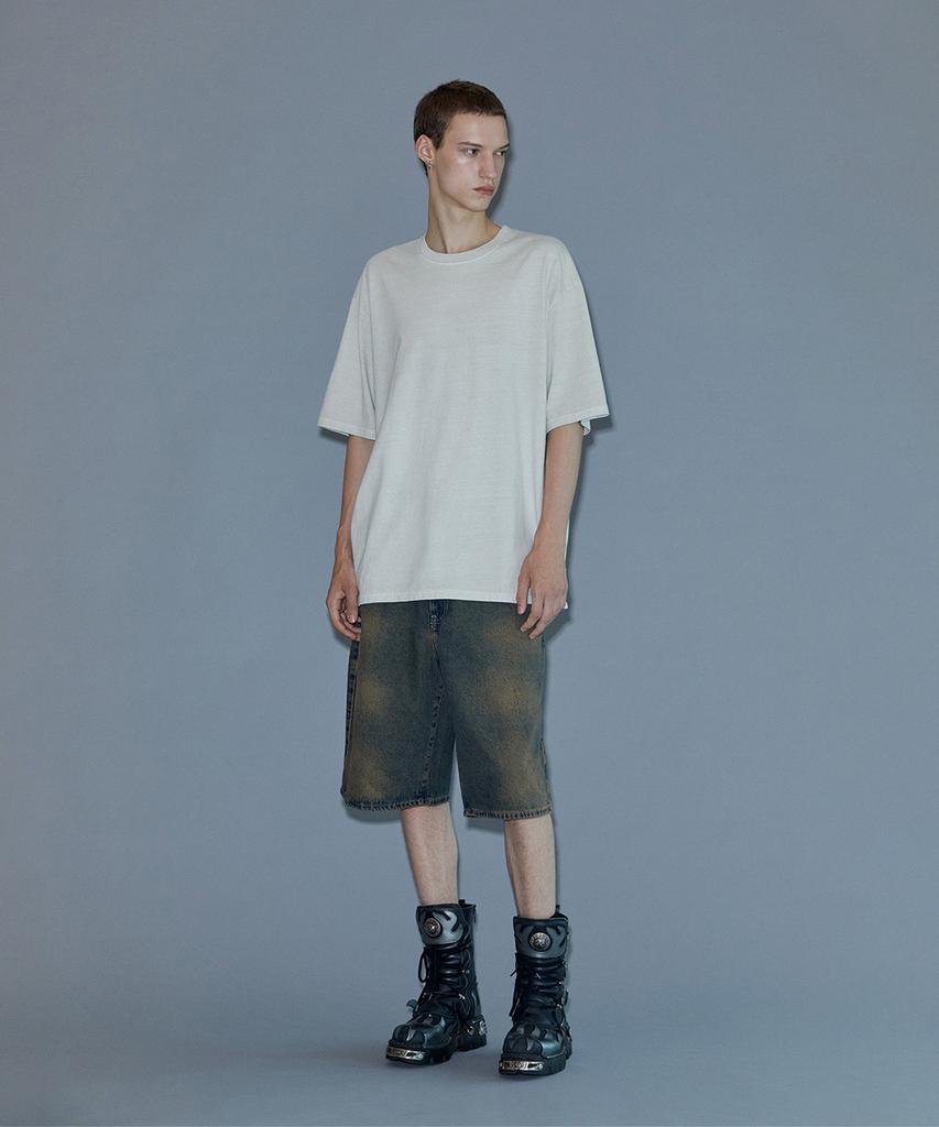 PINBLACK (Men) Signature Embroidered Pigment Oversized Short Sleeve T-Shirt (3 Colors)
