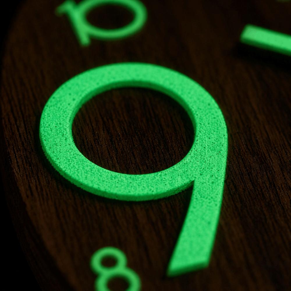 Silent Luminous Wall Clock Wooden Quartz Wall Clock Minimalist Glowing Hanging Clock  Bedroom