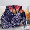 Polynesian Tribal Sea Turtle Pattern Black Flannel Throw Blanket Soft Cozy Lightweight Warm for Kids Adults Travel Camping Gifts