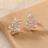 European and American Elegant Flower Zircon Wedding Earrings