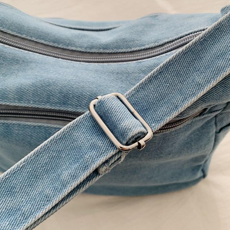 Dámská džínová taška Velkokapacitní crossbody taška Cestovní nákupní taška