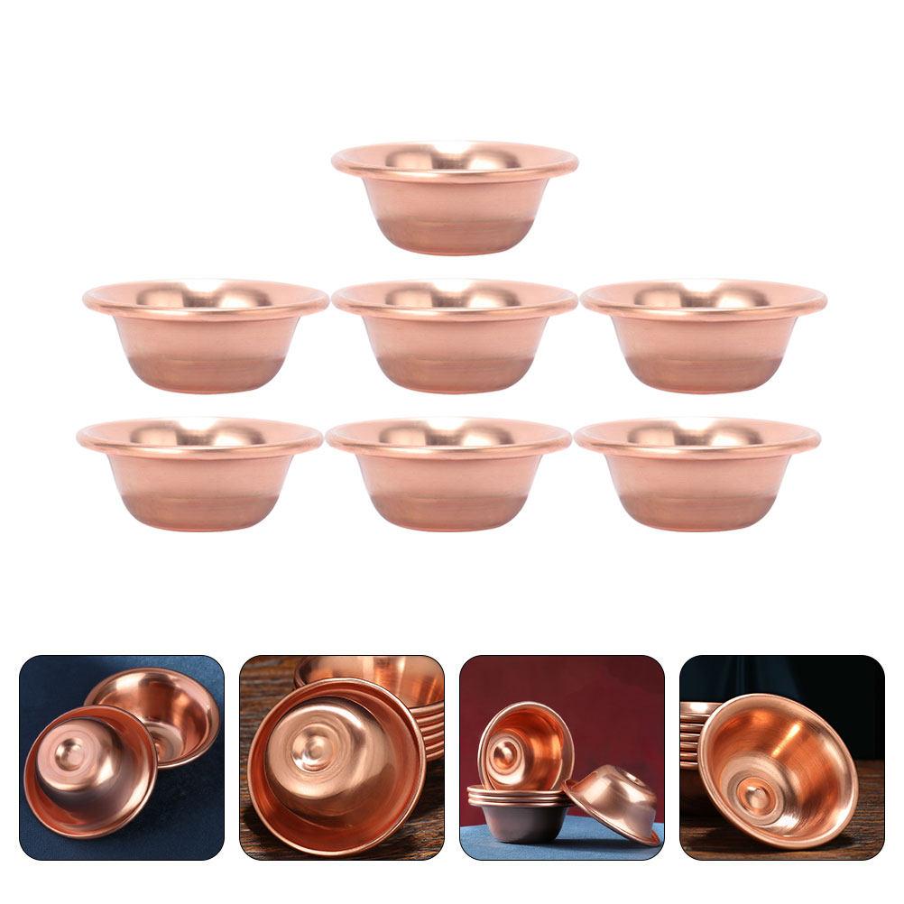 

7Pcs Copper Offering Bowl Set Buddhist Water Cup for Temple Home Yoga Room Decor Fine Craftsmanship Smooth Wear-Resistant China Mainland