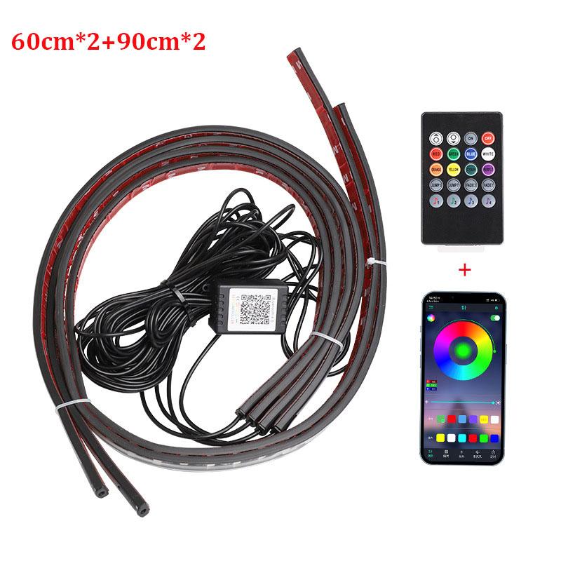 Car Charssis Flexible LED Strip Light LED Underbody Remote /APP Control RGB Neon Lights Ambient Atmosphere Auto Decorative Lamp