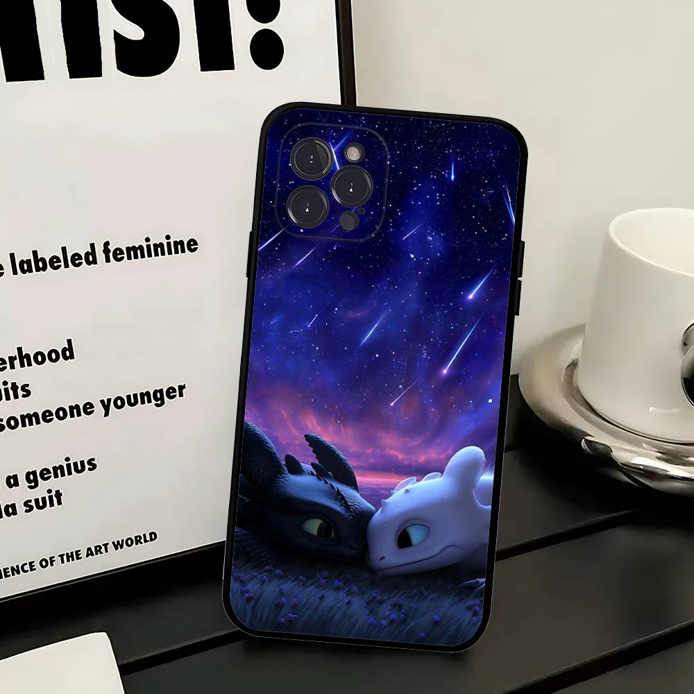 

Lovely Couple Toothless Fury Dragon New Phone Case For IPhone 17 16 15 14 13 12 11 Pro Max Plus Mini Soft Black Cover iPhone 17 Air
