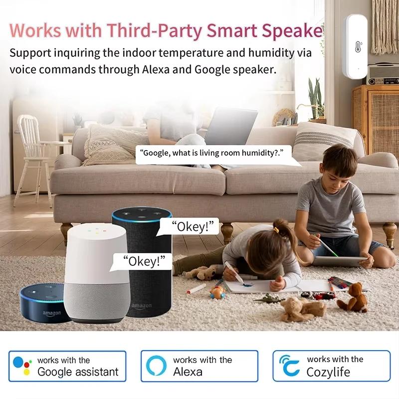 Sensore Smart di Temperatura e Umidità Tuya ZigBee/WiFi con Allarme Remoto tramite APP per Domotica Compatibile con Alexa Google Home