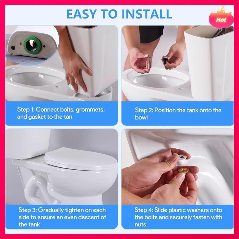 Комплект для замены бачка унитаза, 2 шт. прокладка для бачка унитаза 3 дюйма, болты и другие необходимые детали для AS738756-0070A