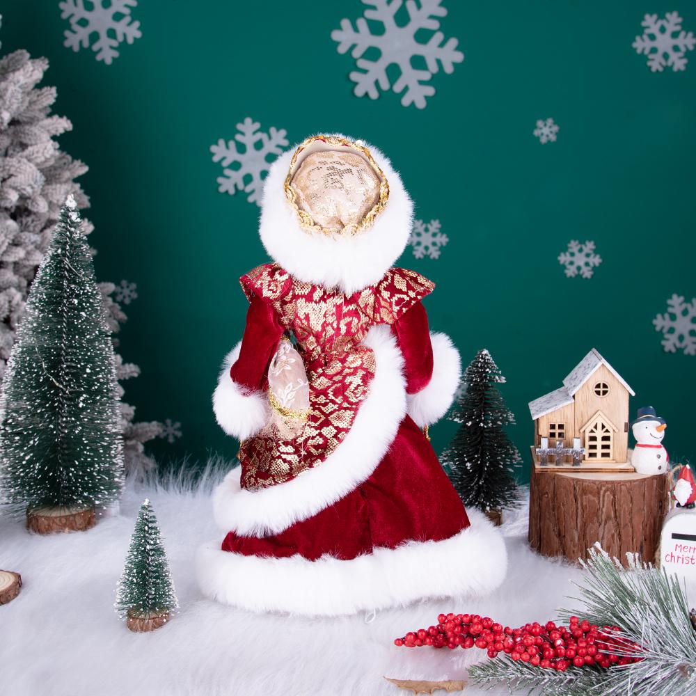 Rot-Gold Jacquard Snegurochka Weihnachtspuppe