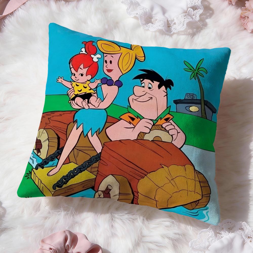 Cartoon F-Flintstones Kussenhoes Premium Comfort Omkeerbare Kussenhoes - Twee-in-één Ontwerp voor Elke Kamer & Auto-interieur
