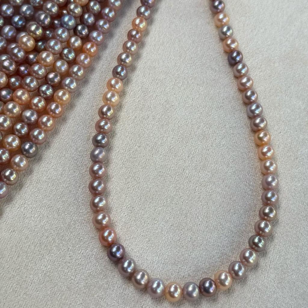 1String, Multi-colored Natural Freshwater Pearls Beads for Jewelry Making DIY Crafts (Beads 5.5-6mm, Length 36cm)