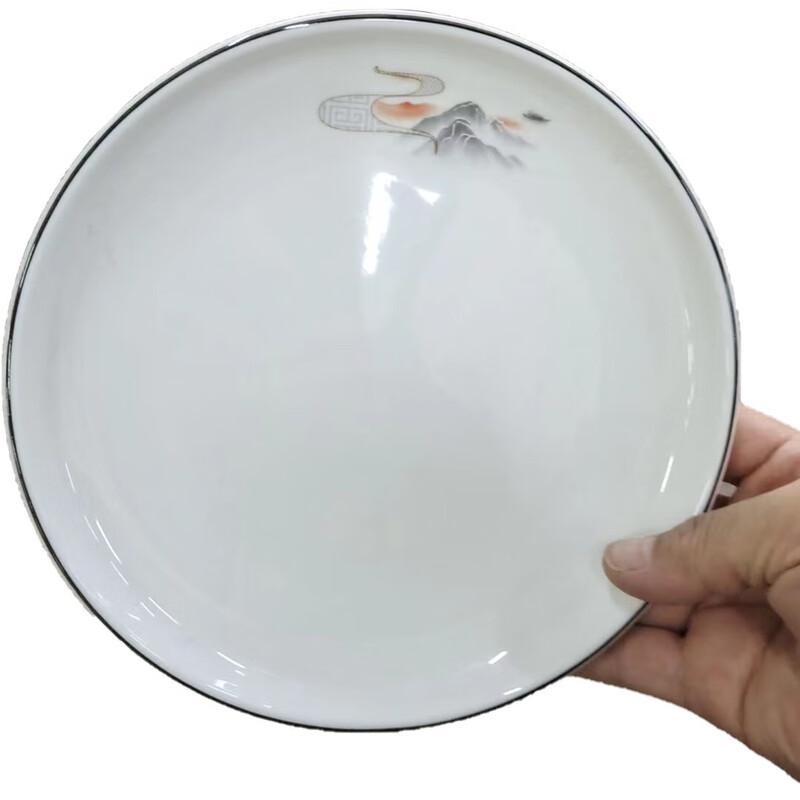 

Кругла біла керамічна обідня тарілка діаметром 7,5 дюймів