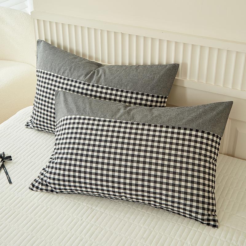 Home Pillowcase Cotton Pillow Cover Plaid Pillowslip Pillow Case Rectangle Pillowslip Pillow Case Bedroom Sofa Cushion Cover