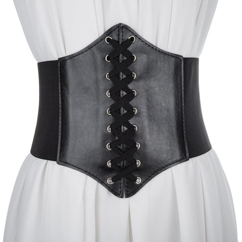 Korzetový Pás Obvaz Super Široký Pu Kůže Korzet Zeštíhlující Tělo Ženy Elastické Vysoký Pas Pásy Cinto Sobretudo Feminin Ceinture