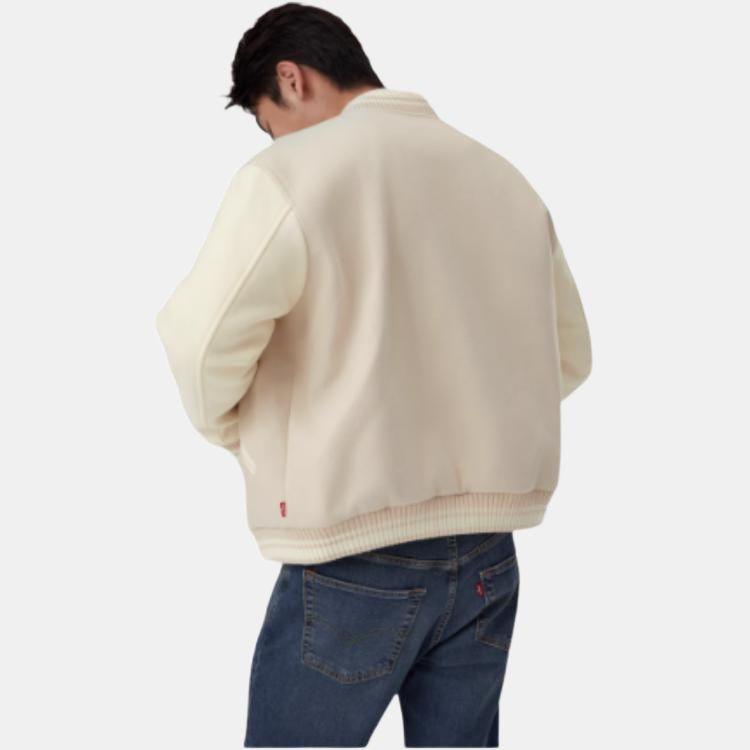 Levi's American Street Style Lässige Baseballjacke Unisex Jacke Beige 002HG-0001