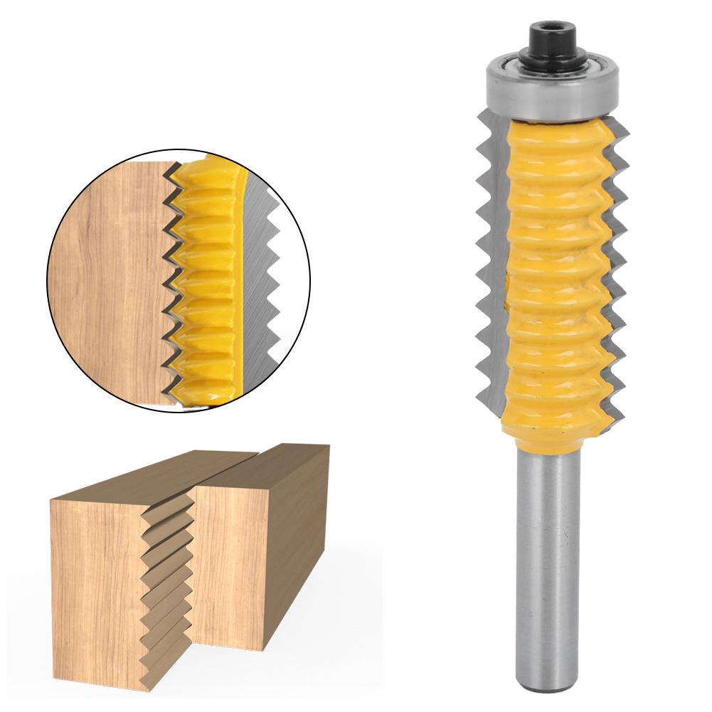 8 Shank Woodworking Cutter Rail Stile Router Bit Line Wave Type Wood Milling Knife(Multi Tooth